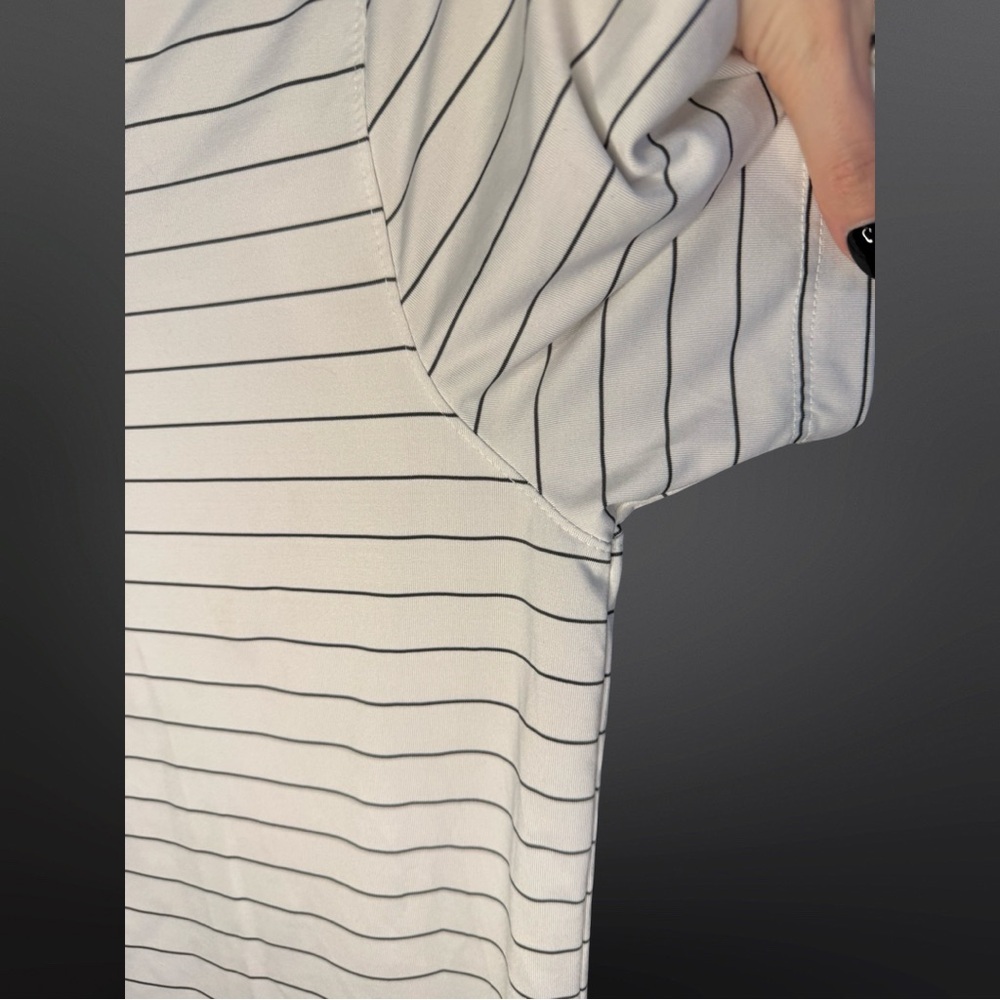 Champion White and Black Striped Polo Shirt - Picture 6 of 7